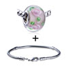 Translucent Murano Flower And Green Point Pattern Combination