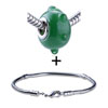  Emerald  Murano Spots Pattern European Bead Bracelet  ... 