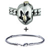 Gold And Silver Tone Flower Patterned Bracelet Combination