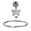 Sparkling Dangling Butterfly Bracelet Combination