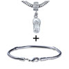 White Beach Sandal Dangle Bracelet Combination