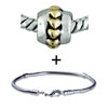 Silver And  Gold  Tone Hearts Bracelet Combination