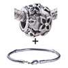 Silver Tone Butterly Decorated Bracelet Combination