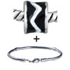 Black And White Zigzag Enamel Bracelet Combination