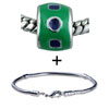 Green And  Blue  Shapes Enameled Bracelet Combination