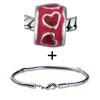 Circle Red Hearts Bracelet Combination