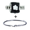 Black And White Flower Patterned Bracelet Combination