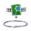 Green And Blue Enamel Stars Bracelet Combination
