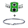  Round  Green &amp;  Black  Shapes Bracelet Combination