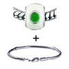 Round Green And White Enamel Bracelet Combination