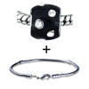 Black  Enamel  With Austrian Crystals Bracelet Combination