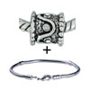 Waving Metalwork And Austrian  Crystal   Bracelet  Combination