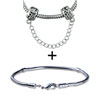 Chain Linked Textured Metalwork Bracelet Combination