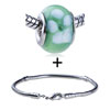 White Dots Bubble Flower Bracelet Combination