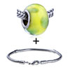 Pink Crescent Murano Glass European Bead Bracelet Combination  ... 
