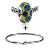  Blue  And Pale  Blue  Dotted Slim Bracelet Combination