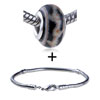 White And Orange Crusted Slim  Bracelet  Combination