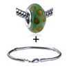 Egg Yellow Dotted Slim Green Bracelet Combination