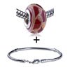 White And Orange Gridlines  Bracelet  Combination