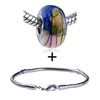 Pink Blue Speckle  Gold  Foil Pattern Slim Bracelet Combination