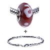 White Abstract  Drawing  Slim Bracelet Combination
