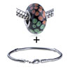 Orange And Green Dots Slim Bracelet Combination