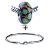 Pale  Green  And  Black  Spot Dotted Bracelet Combination