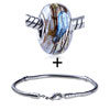  Glitter  Bright Blue Footprint Bracelet Combination