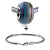 Brown And Blue Spiral Line Bracelet Combination