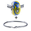  Blue  Ribbon Green Flower Bracelet Combination