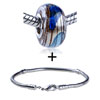 Bright  Blue  And Pale  Blue  Footprint Bracelet Combination