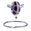 White And  Blue  Cross Line Bracelet Combination