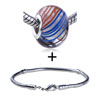Red  Blue  And Black Helical Line Translucent Bracelet  ... 