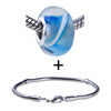 Pale Blue Inner Screw Pattern Translucent Bracelet Combination