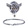 White And Brown Helical Line Translucent Bracelet Combination