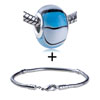  Blue  White And Black Stripes Bracelet Combination