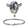 Blue And Green  Heart  In Circle  Bracelet  Combination