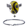 Brown Trigram Pattern Slim Bracelet Combination