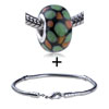 Green And Lemon Yellow Dotted Slim Bracelet Combination