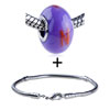 Orange Letter N Polymer Clay Beads Bracelet Combination