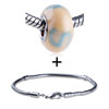 Pale Blue Letter S Polymer Clay  Beads   Bracelet  Combination