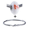 Orange Letter Z Polymer Clay  Beads   Bracelet  Combination