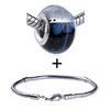 Silver And Dark  Blue  Pattern Bracelet Combination