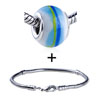 Yellow Blue And Pale Blue  Ring  Bracelet Combination