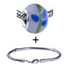 Green Bamboo And  Blue  Leaf Bracelet Combination