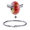 Red Star Patch Slim Polymer Clay Beads Bracelet Combination
