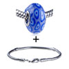 Blue And White Circle Polymer Clay  Beads   Bracelet  Combination