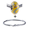 Pale Blue S Pattern Polymer Clay Beads Bracelet Combination