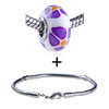 Purple And Orange Flowers Polymer Clay  Beads   Bracelet   ... 