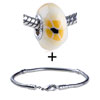 Yellow And Black Flowers Polymer Clay  Beads   Bracelet   ... 